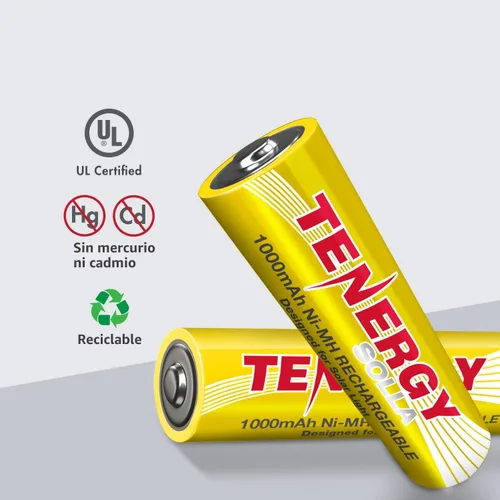 Vista 5 de Tenergy Solla - Batería recargable NiMH AA, 1000 mAh, baterías solares para luces de jardín solares, anti-fuga, durabilidad al aire libre, más de 5