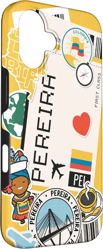 Vista 3 de Flight Boarding Pass Tag Label to Destination Pereira Case for iPhone 16