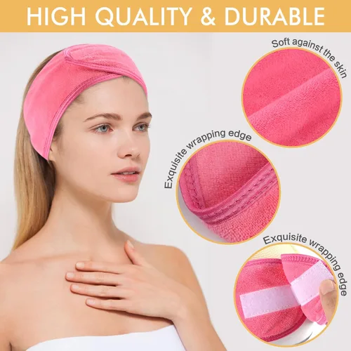 Vista 2 de SINLAND Diadema facial de spa ajustable para maquillaje, paquete de 3 3 multicolor