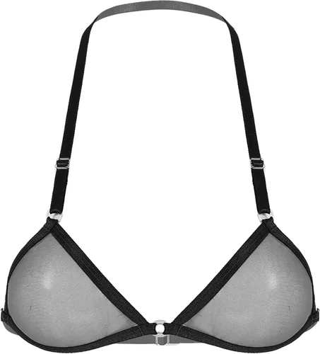 Vista 6 de Freebily Sujetador transparente para mujer con malla transparente sin forro