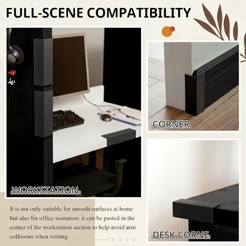 Vista 6 de Pangda - Protectores de esquina para zócalo autoadhesivos, color negro, 8 Protectores de pared, cojines de goma para muebles, montaje