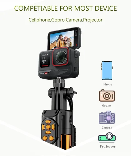 Vista 2 de Trípode para selfie de seguimiento automático de 70 pulgadas, rotación de 360°, soporte de trípode extensible para teléfono para selfies, grabación