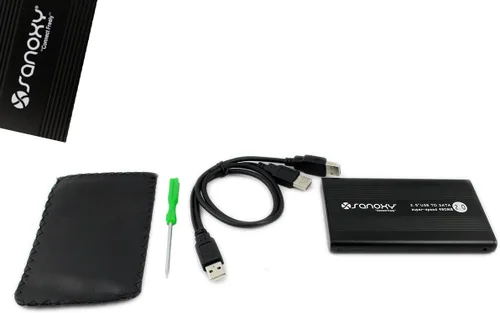 Vista 4 de SANOXY® Carcasa externa de disco duro SATA a USB 2.0 de 2.5" Solución de almacenamiento portátil