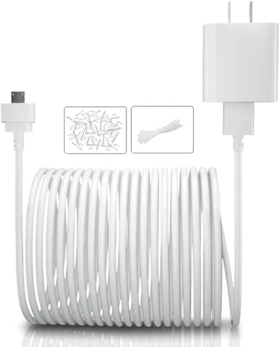 Vista 8 de Itramax Cable de carga Blink Mini de 15 pies con adaptador de pared (1 unidad) no para Blink Mini 2, cable de extensión de carga de cámara frontal