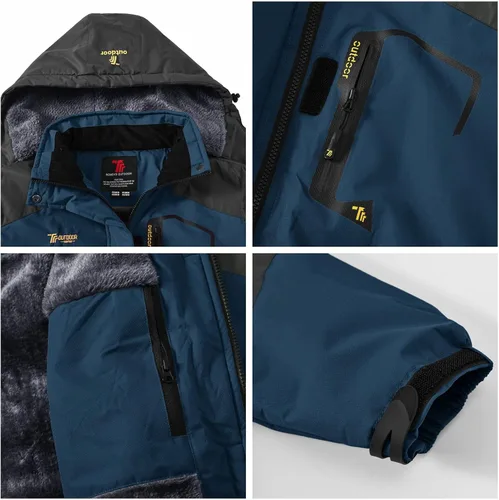 Vista 6 de Rdruko Chaqueta de esquí impermeable para mujer, resistente al viento, para snowboard, trabajo, para uso en invierno