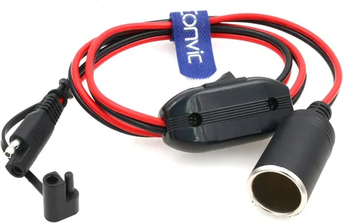 Vista 7 de Cable de enchufe SAE a encendedor de cigarrillos 16AWG 12V SAE 2 pines macho con tapa antipolvo, conector de desconexión rápida, cable de carga