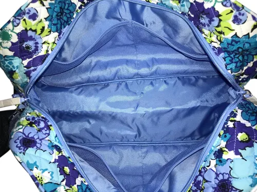 Vista 3 de Vera Bradley Bolsa mediana de viajero, Blueberry Blooms, Azul