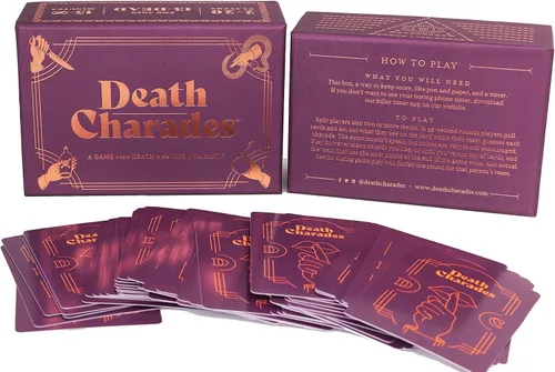 Vista 2 de Death Charades: Juego de cartas divertido y para fiestas, los equipos tienen rondas de 45 segundos para adivinar la mímica, rondas interminables
