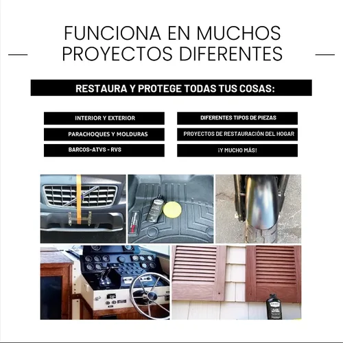 Vista 6 de Restaurador de plásticos de CarGuys, la solución definitiva para devolver la vida a la goma, el vinilo y el plástico, kit de 8 onzas