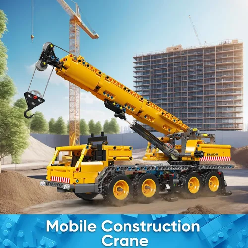 Vista 7 de Mould King 17058 Kit de bloques de construcción de grúa, modelo de camión grúa de 997 piezas para construir, juguete de construcción DIY