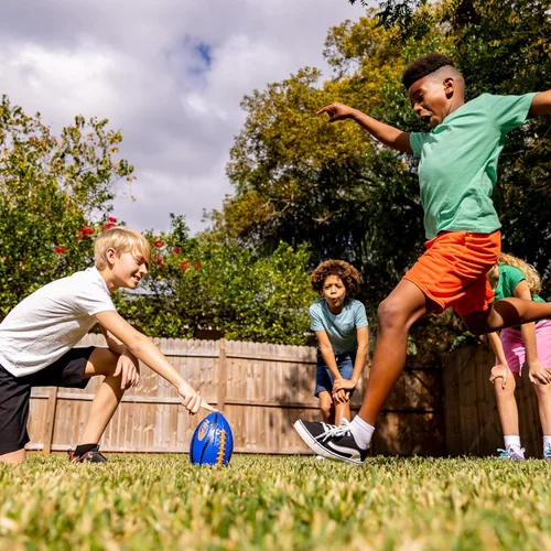 Vista 9 de Franklin Sports - Poste de portería de fútbol americano de acero auténtico de 8.5' x 5.5' - Poste para niños - Juego de postes de portería de fútbol