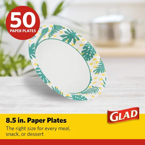 Vista 2 de Glad - Platos de papel desechables cuadrados para todas las ocasiones