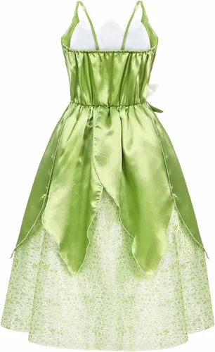 Vista 2 de Cotrio Vestidos de princesa para niñas, disfraz de Halloween para fiesta de cumpleaños con coronavarita mágica