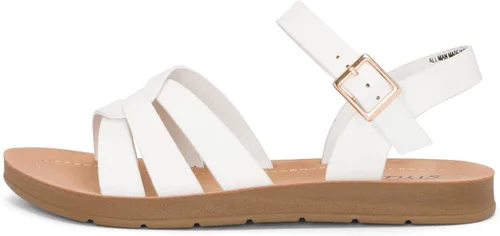 Vista 2 de STYLISH S KALI-K Sandalias cómodas de suela acolchada con tiras y puntera abierta para niñas pequeñas