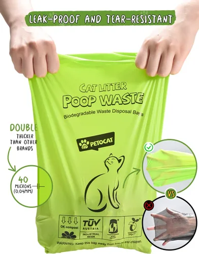 Vista 9 de Litter Box Liners - Bolsas de arena para gatos jumbo y biodegradables, 100 unidades, duraderas y sin perfume, grandes para adaptarse a cualquier pala