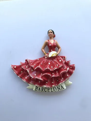 Vista 2 de 3D Flamenco Bailarín Barcelona España Imán Refrigerador Imán Viaje Pegatina Recuerdos, Resina Hogar Y Cocina Decoración, España Imán De Nevera De