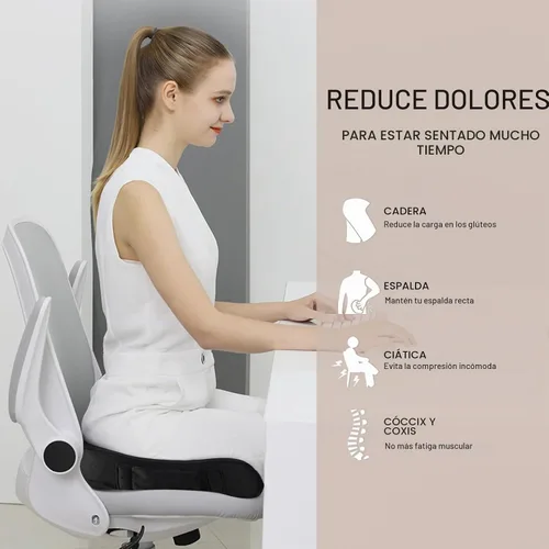 Vista 2 de WAOAW Cojín de asiento, cojines para silla de oficina, almohada para asiento largo de automóvil, almohadilla de espuma viscoelástica para espalda