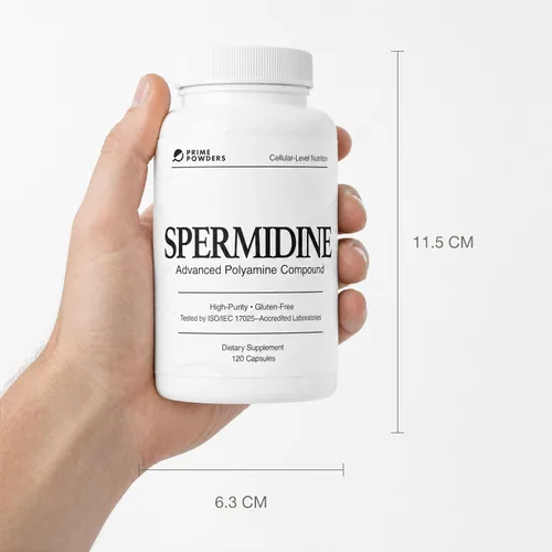Vista 6 de Prime Powders Cápsulas de espermidina sin gluten, concentración 99%, 100 veces más potentes que el extracto de germen de trigo para soporte