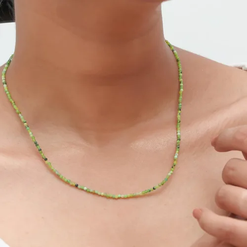 Vista 54 de Gempires - Collar de cuentas de piedras naturales hechas a mano, joyería de cristal hipoalergénica de 20 pulgadas, chapado en oro, joyería de moda