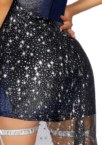 Vista 5 de Leg Avenue Disfraz de diosa de luna para mujer, Azul