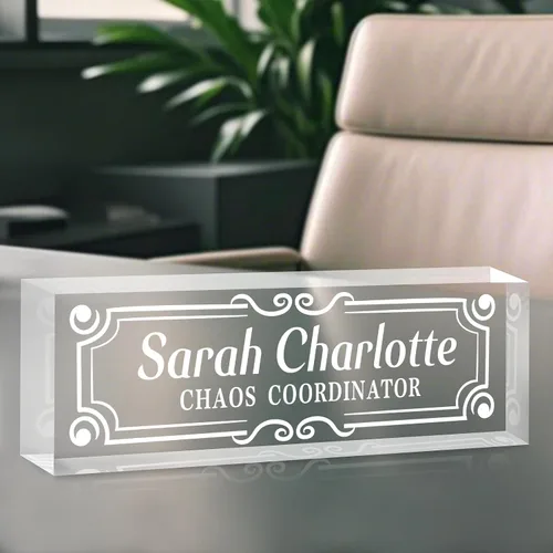 Vista 22 de Placa de nombre de oficina personalizada para escritorio, placa de nombre, regalos personalizados para compañeros de trabajo, jefe, profesor