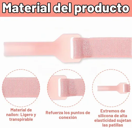 Vista 4 de 4 correas para gafas, correa ajustable de 7 a 10.6 pulgadas para gafas de sol para niñas, correas de soporte para lentes de sol sin cola (rosa)