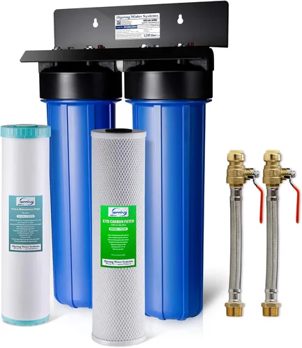 Vista 16 de iSpring WGB21B-DS+AHPF12MNPT16X2 Sistema de filtración de agua para toda la casa de 2 etapas con filtro CTO y filtro anti-incrustaciones, conectores