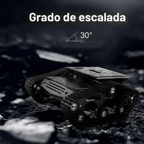 Vista 7 de Kit de chasis de coche robot inteligente, chasis de tanque grande de metal completo con motores de 2WD para Arduino Raspberry Pi Jetson Python DIY