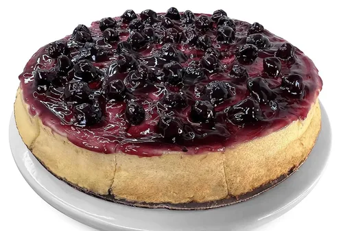 Vista 4 de ANDY ANAND CHOCOLATIER Lujosa tarta de queso de arándanos de 9 pulgadas, hecha a mano con queso crema fresco de California, vainilla real