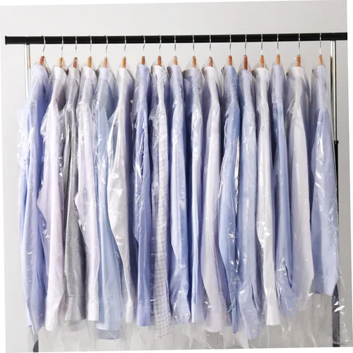 Vista 6 de Bolsas de ropa para colgar ropa: 50 piezas de plástico bolsa de ropa bolsas de limpieza en seco bolsas de plástico transparente Bolsas de lavandería