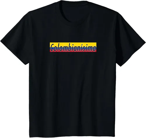 Vista 39 de Camisas Colombianisima Colombia para mujer Bandera de Colombia, Negro, S