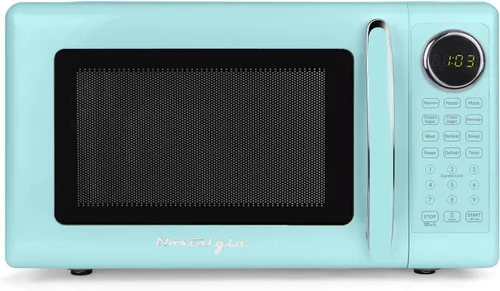Vista 17 de Nostalgia Retro - Horno de microondas para encimera - Incluye 12 ajustes preprogramados y reloj digital - 0.9 pies cúbicos - 800 vatios - Amarillo