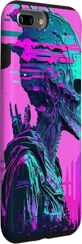 Vista 21 de iPhone 14 Pro Max Cool Retro Alien Sunset Tropical Trippy Vaporwave Sky Art Case