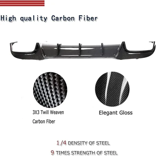 Vista 4 de Borde de parachoques trasero de fibra de carbono para Mercedes Benz Clase E E63 E250 E300 E350 E400 E550 AMG Sedan 4 puertas 2013-2016 difusor