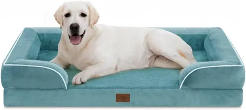 Vista 76 de Comfort Expression - Cama ortopédica para perros medianos, 28 x 19 pulgadas, cama impermeable y de apoyo de espuma con cojines removibles, sofá
