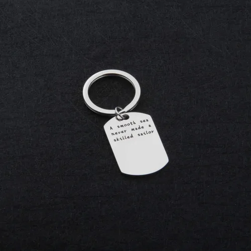 Vista 2 de ENSIANTH Sailors Gift A Smooth Sea Never Made A Skilled Sailor Keychain Anchor Jewelry for Sailing Enthusiast