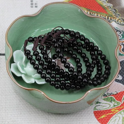 Vista 5 de Natural Gemstone 6mm Round Beads Adjustable Braided Macrame Tassels Chakra Reiki Bracelet
