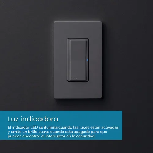 Vista 10 de Lutron Claro Interruptor de luz inteligente para iluminación Caseta, para luces LED, ventiladores, 5 amperios, un solo polo/3 vías, se requiere Negro