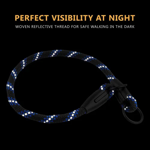 Vista 3 de BronzeDog Rope Pro - Collar de entrenamiento para perro trenzado sin tirones, collares redondos de liberación rápida para perros pequeños, medianos