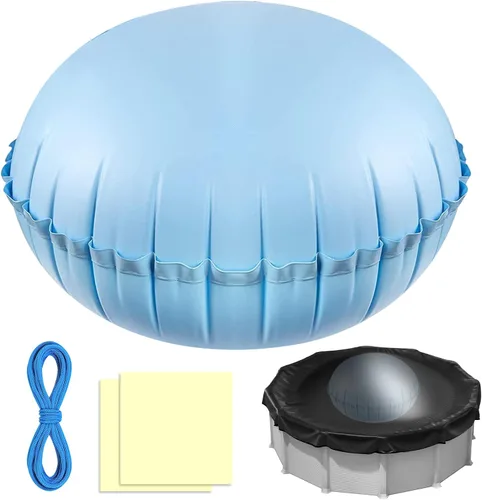 Vista 7 de Almohadas de piscina para piscinas sobre el suelo, 4 pies de diámetro, almohada de aire de piscina resistente de 0.016 in de grosor, kit de invierno