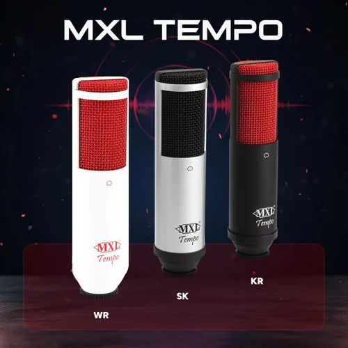 Vista 3 de MXL micrófonos Condensador Micrófono, micrófono cardioide, Blanco/Rojo