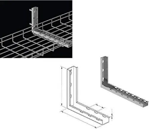 Vista 33 de Kable Kontrol Soporte de piso lateral de 2 pulgadas – Soporte de bandeja de cable de malla de alambre – Bandeja de malla de alambre Cesta de cables