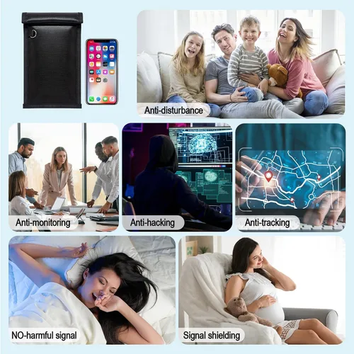 Vista 6 de yaokvide Bolsas Faraday para teléfonos y llaves de coche, protector de llavero Faraday ignífugo e impermeable, bolsa bloqueadora de señal antirrobo