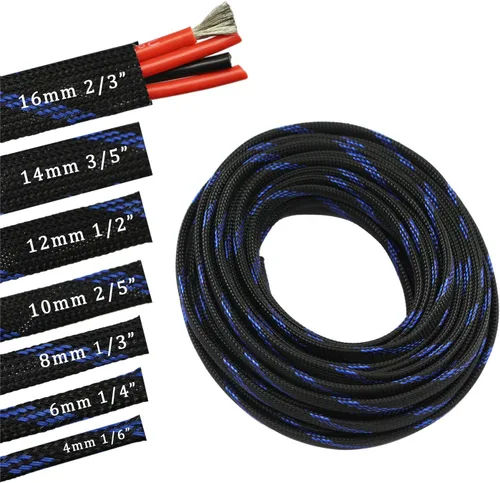 Vista 12 de Funda de cable de alambre expandible PET de 30 pies (1/2 pulgada, negro)