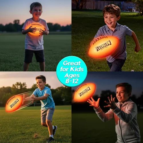 Vista 4 de Fútbol luminoso para niños: brilla en la oscuridad - Juguetes para niños adolescentes de 8 a 15 años - Ideas de regalo para cumpleaños, Navidad