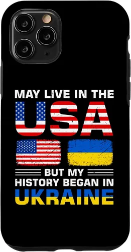 Vista 29 de Ukraine Flag America Flag Ukrainian Roots Case for iPhone 17