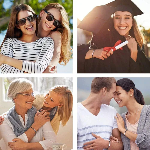 Vista 5 de M MOOHAM - Pulseras para mujeres y niñas, con mantra, joyería motivacional, divertida, para mejor amiga, mamá, hija, hijo, hermana o sobrina