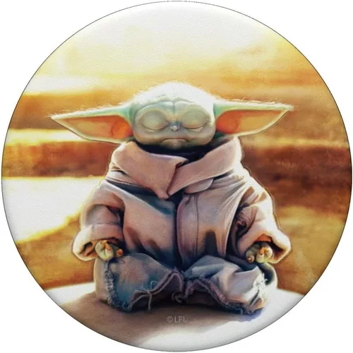 Vista 3 de Star Wars The Mandalorian The Child Grogu Meditates PopSockets intercambiables PopGrip