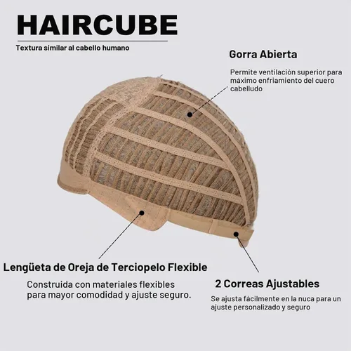 Vista 5 de HAIRCUBE Pelucas cortas de corte Pixie con textura de cabello humano para mujeres con flequillo pelucas sintéticas de repuesto - #17/101