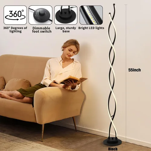 Vista 3 de Lámpara de pie, lámparas de pie LED modernas para sala de estar, 2500LM-40W, lámparas para sala de estar, lámpara de pie regulable con control